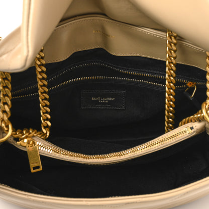 Saint Laurent Calfskin Y Quilted Monogram Medium Loulou Chain Satchel Dark Latte 5 of 10
