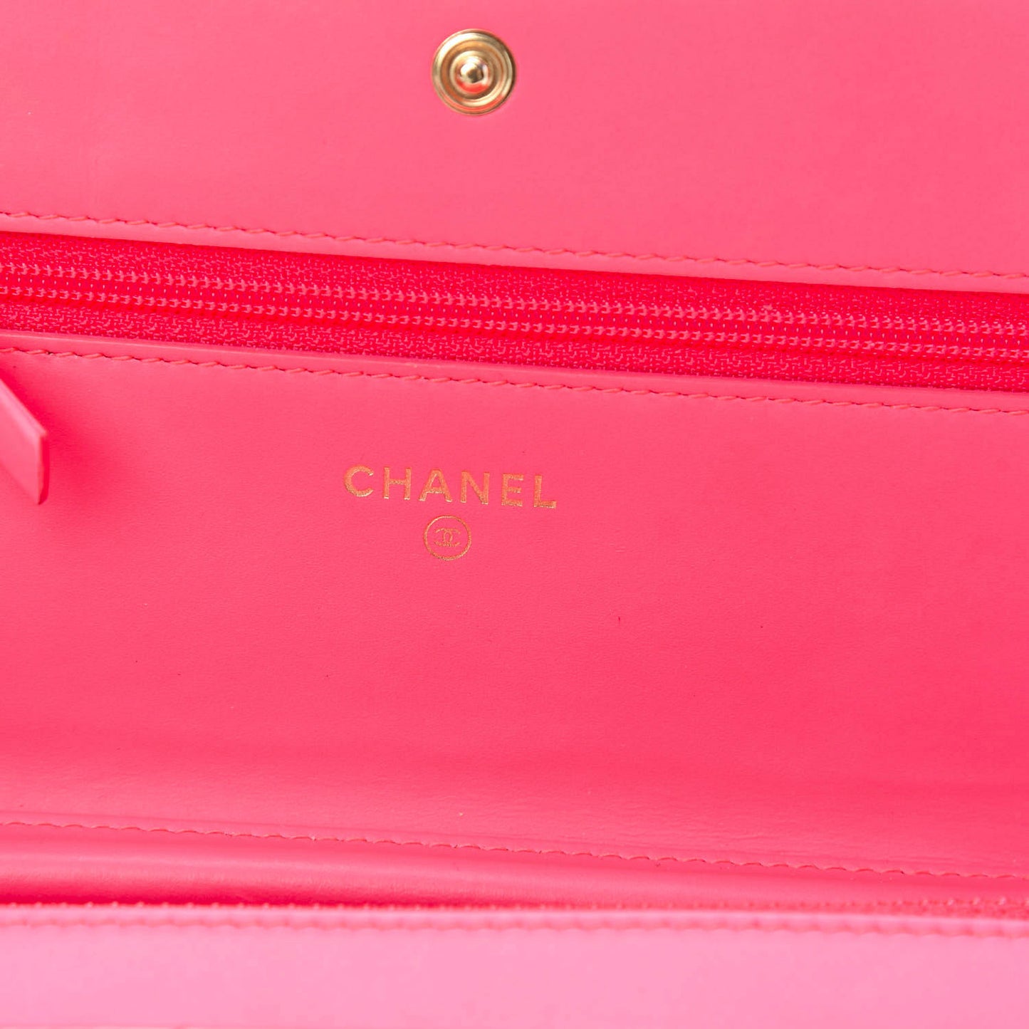Patent Calfskin Quilted Boy Wallet On Chain WOC Pink