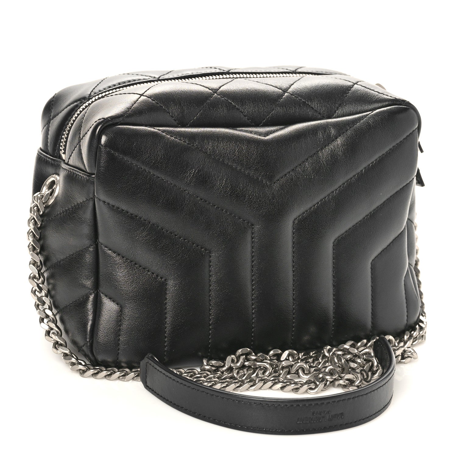 Saint Laurent Calfskin Y Quilted Monogram Small Loulou Bowling Bag Black 3 of 9