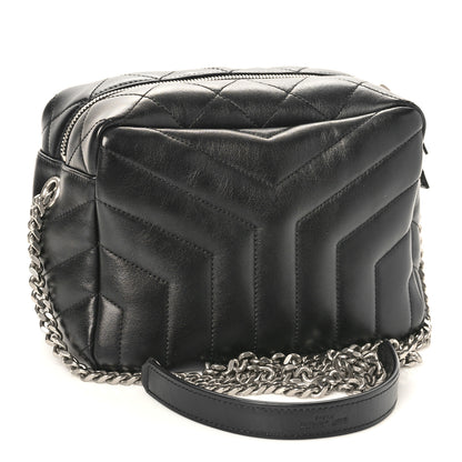 Saint Laurent Calfskin Y Quilted Monogram Small Loulou Bowling Bag Black 3 of 9
