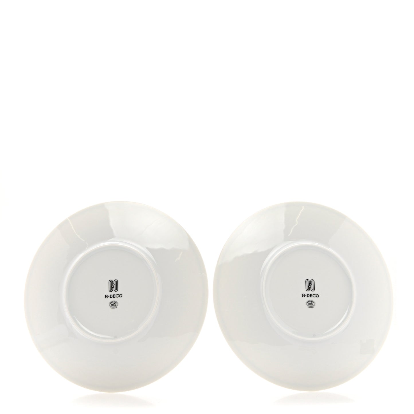 Porcelain H Deco Dinner Plate Set of 2 Black White