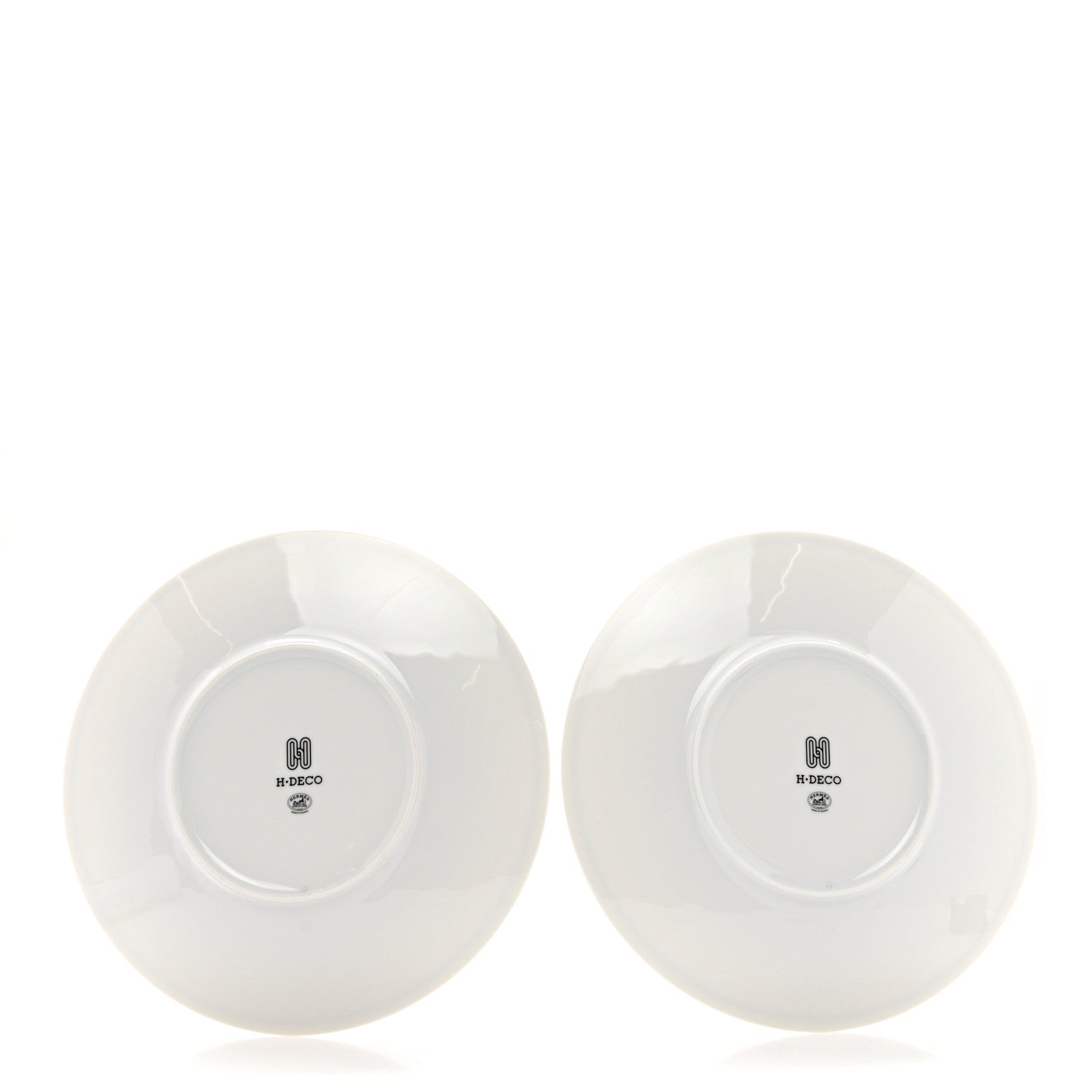 Hermes Porcelain H Deco Dinner Plate Set of 2 Black White 2 of 7