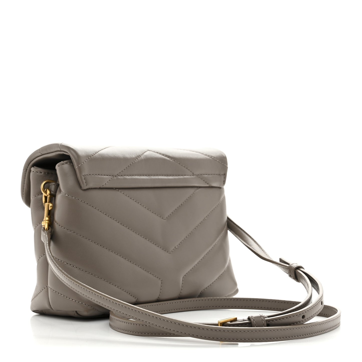 Calfskin Y Quilted Monogram Toy Loulou Crossbody Bag Greyish Brown