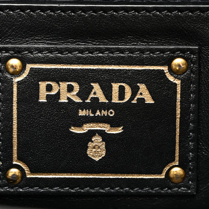 Prada Soft Calf Shopping Tote Black 6 of 10