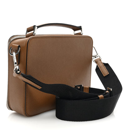 Prada Saffiano Travel Medium Brique Crossbody Bag Cannella 3 of 9