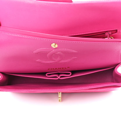 Chanel Lambskin Chevron Quilted Medium Double Flap Pink 5 of 11