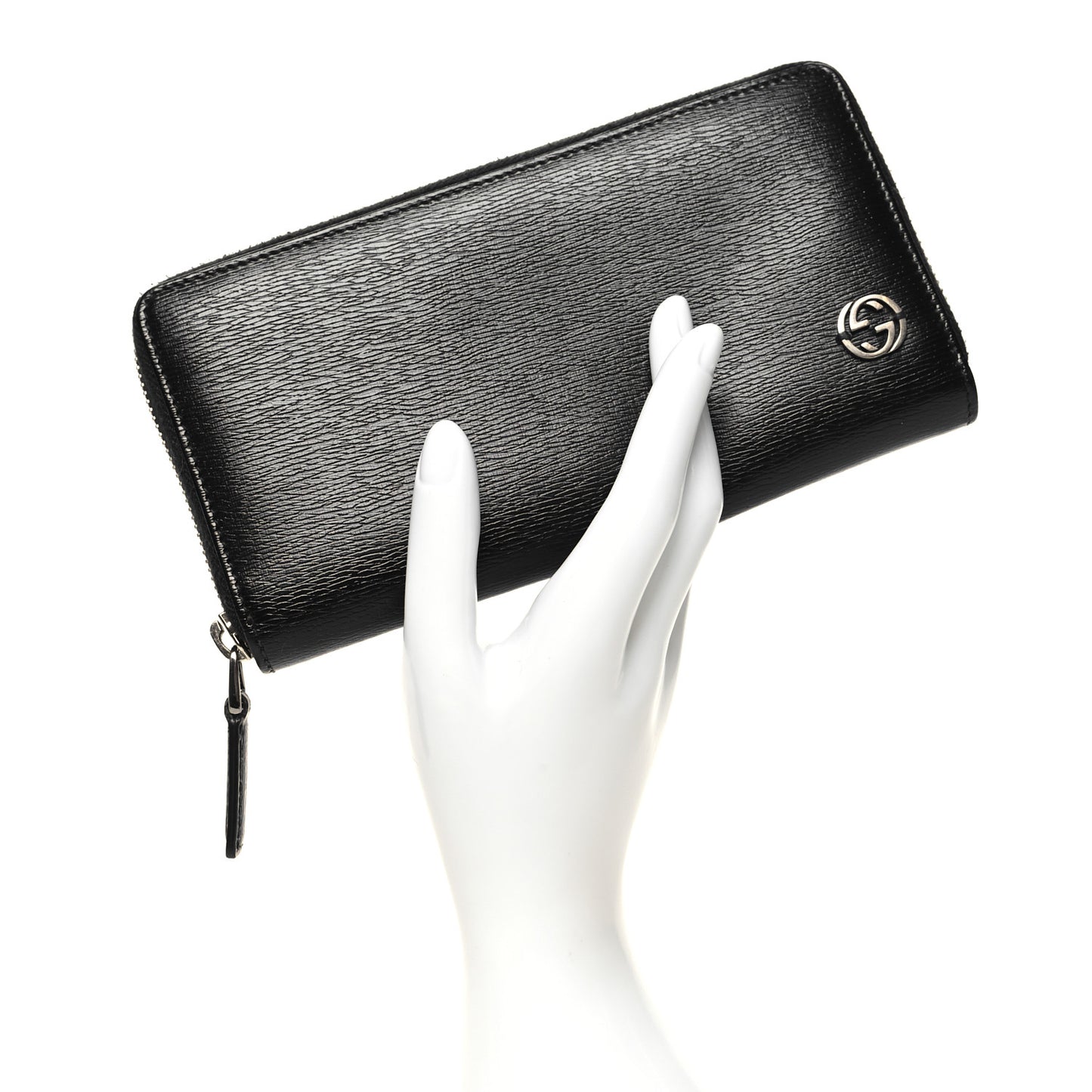 Calfskin GG Zip Around Wallet Black