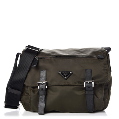 Prada Tessuto Nylon Saffiano Messenger Bag Mimetico 1 of 10