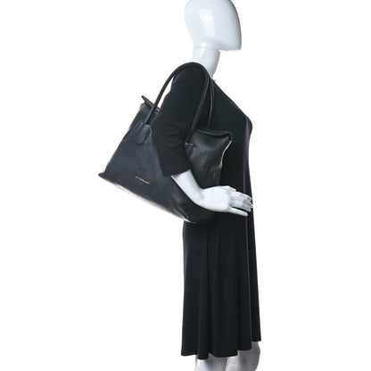 Burberry London Grainy Calfskin Medium Baynard Tote Black 2 of 19