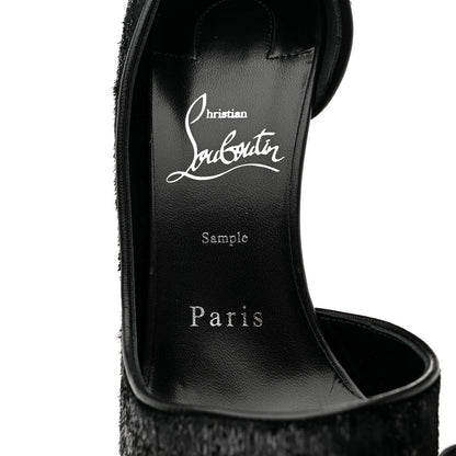 Christian Louboutin Velvet Papillon Iriza 100 Pumps 37 Black 6 of 7