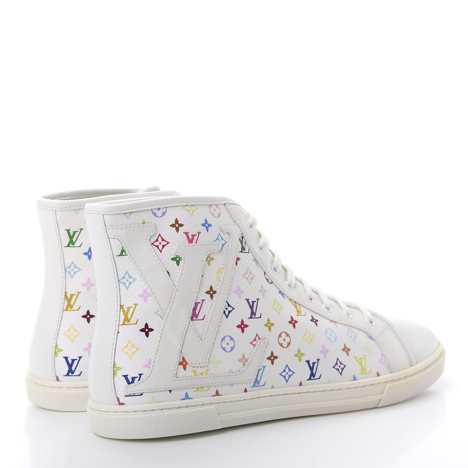 Louis Vuitton Monogram Multicolor High Top Sneakers 39 White 4 of 7