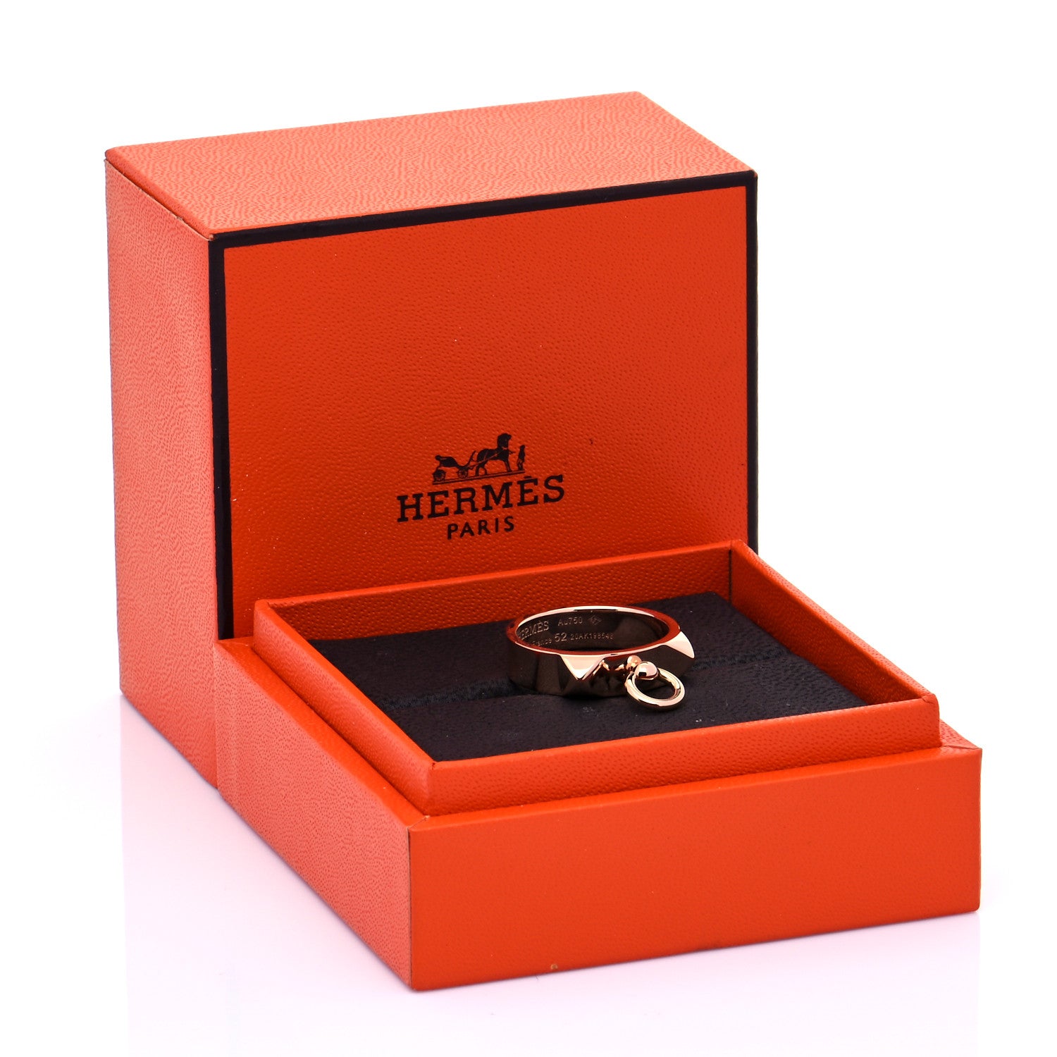 Hermes 18K Rose Gold PM Collier De Chien Ring 52 6 6 of 6