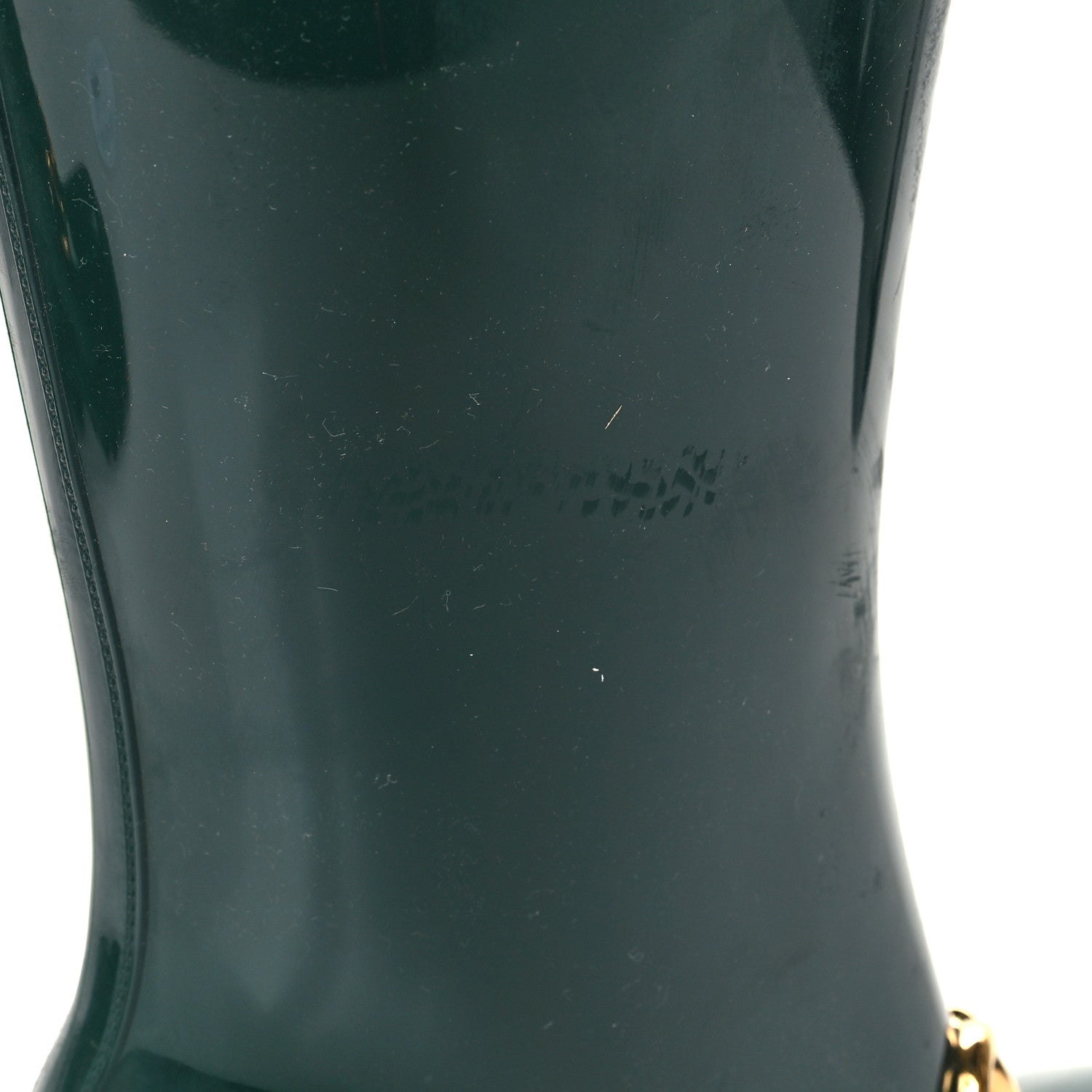 Gucci Rubber Horsebit Knee High Boots 37 Vintage Green 7 of 7