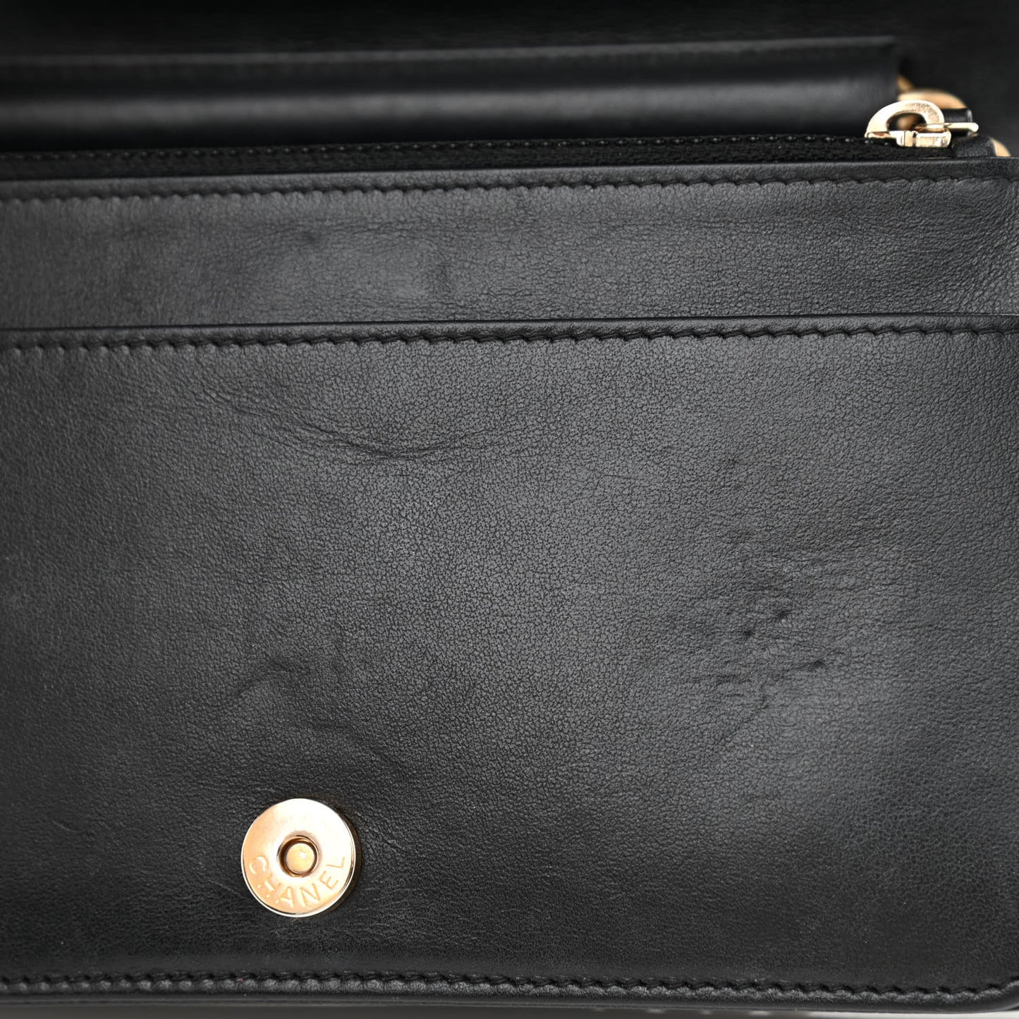Caviar Quilted Boy Wallet On Chain WOC Black