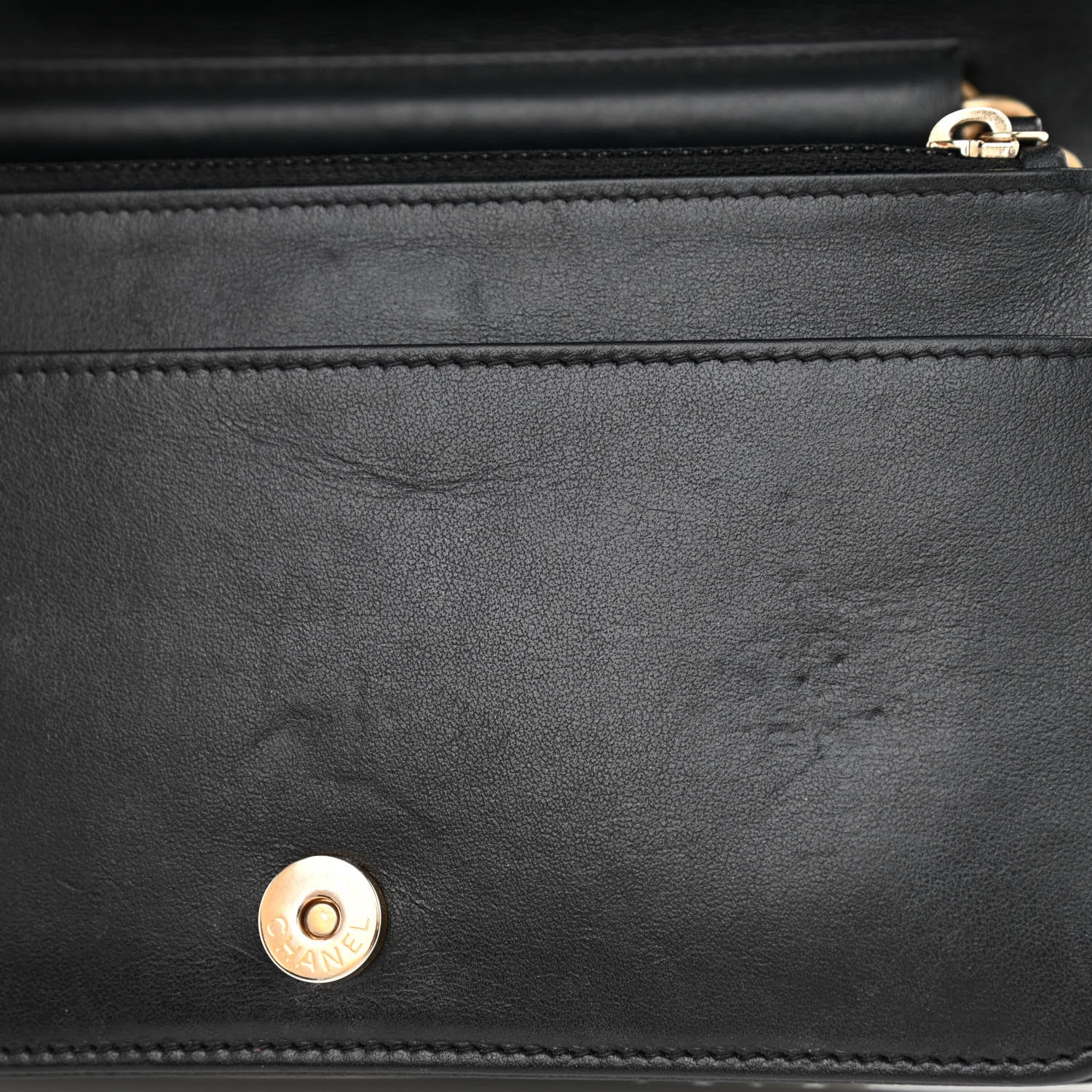 Chanel Caviar Quilted Boy Wallet On Chain WOC Black 12 of 12