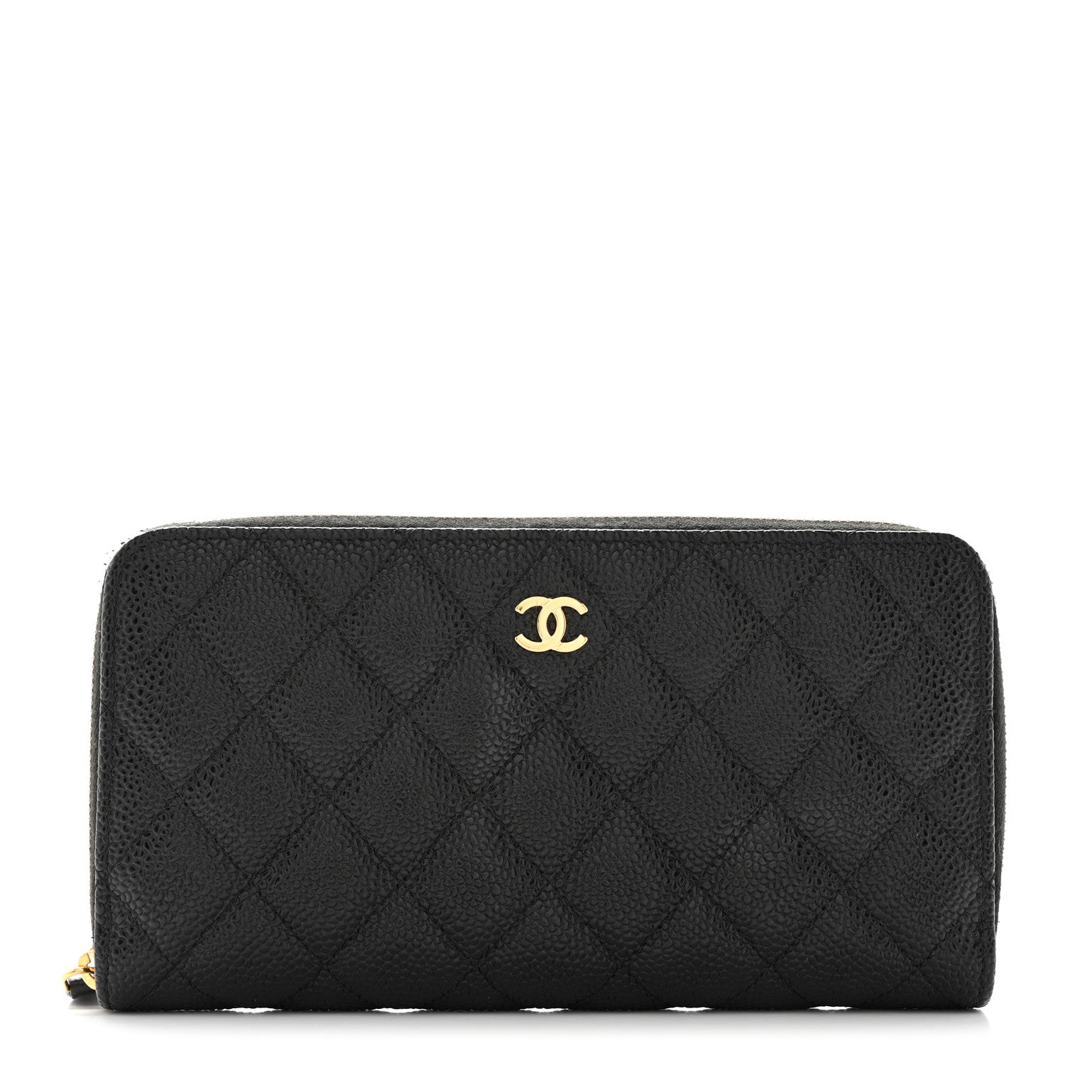 Chanel Caviar Quilted Large Gusset Zip Around Wallet Black 1 of 10