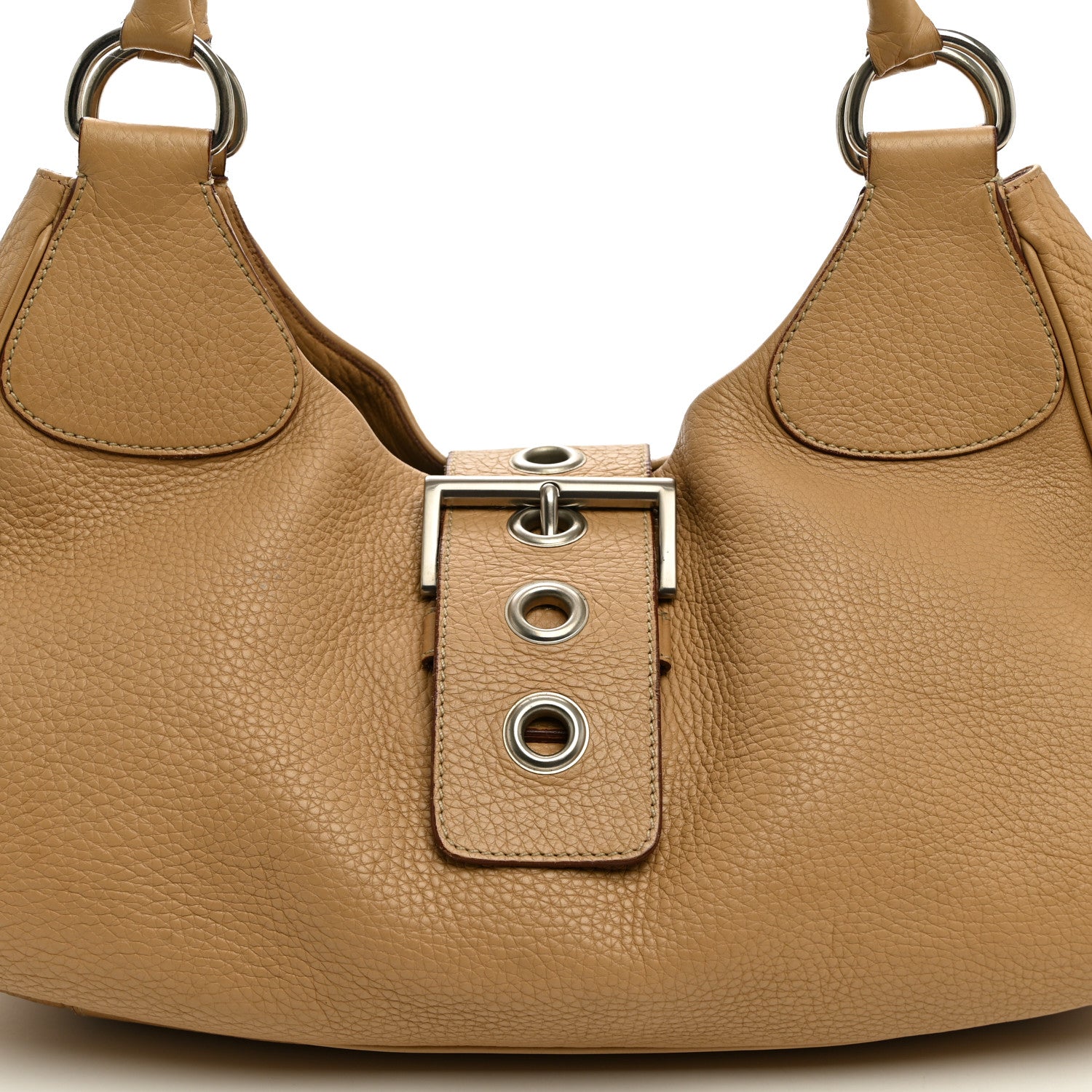 Prada Vitello Daino Moon Shoulder Bag  Sabbia 8 of 11