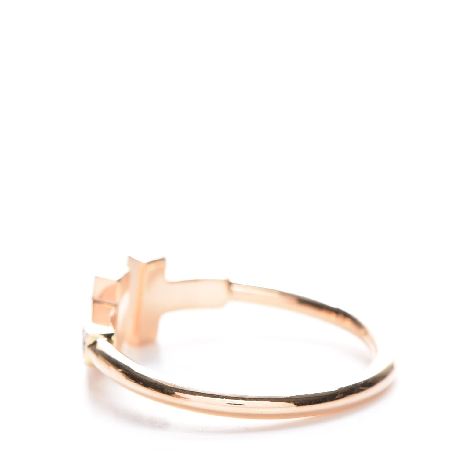 Tiffany 18K Rose Gold Diamond T Wire Ring 50 5.5 3 of 5
