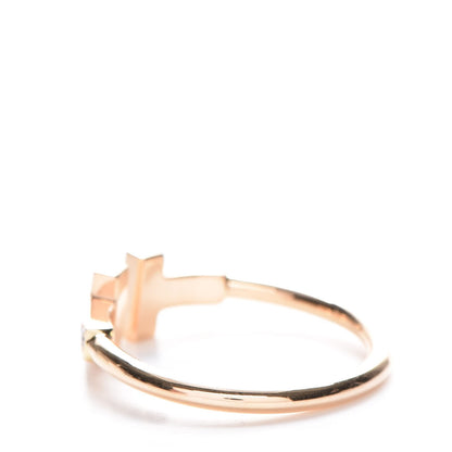 Tiffany 18K Rose Gold Diamond T Wire Ring 50 5.5 3 of 5