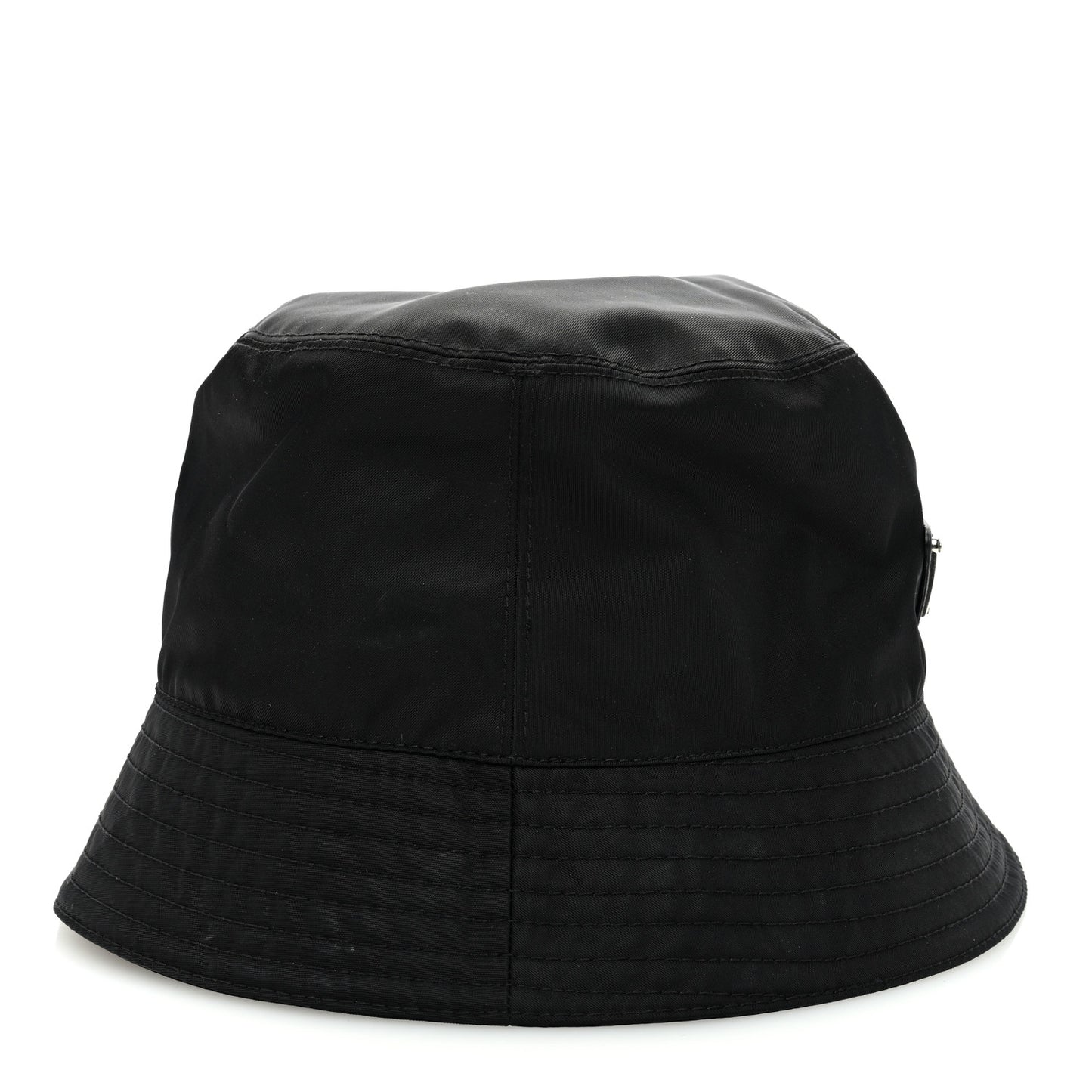 Re-Nylon Metal Triangle Logo Womens Bucket Hat M Black