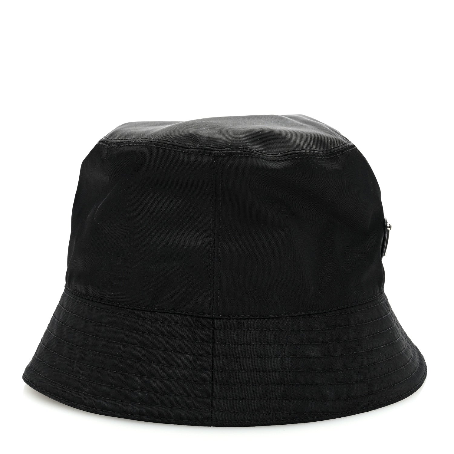 Prada Re-Nylon Metal Triangle Logo Womens Bucket Hat M Black 5 of 9