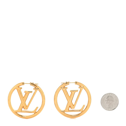 Louis Vuitton Metal Louise Hoop Earrings Gold 2 of 4