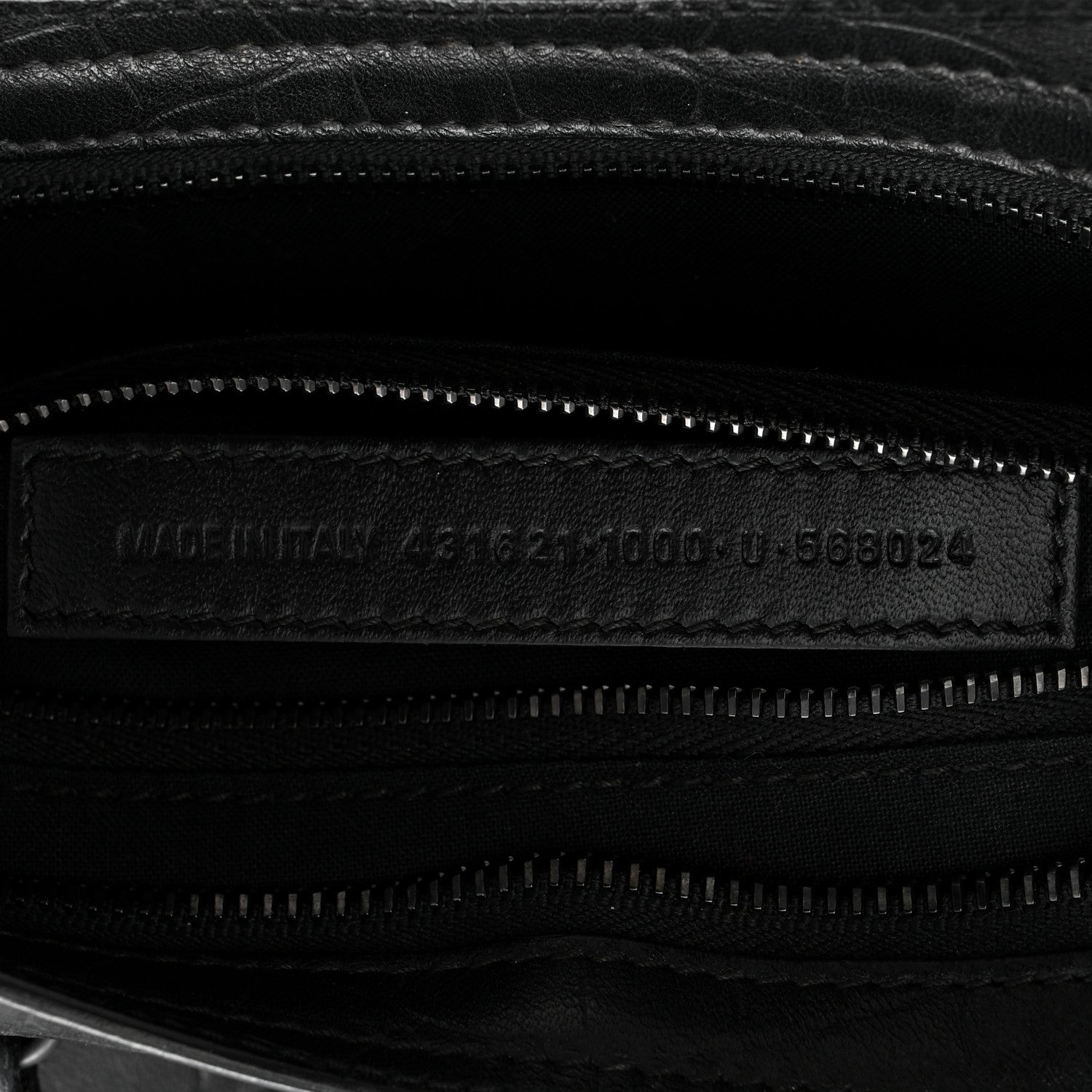 Balenciaga Matte Supple Lambskin Crocodile Embossed Classic Black Hardware S City Black 7 of 10