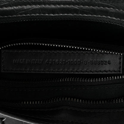 Balenciaga Matte Supple Lambskin Crocodile Embossed Classic Black Hardware S City Black 7 of 10