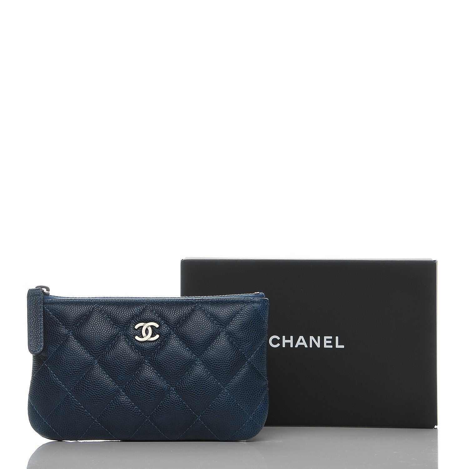 Chanel Caviar Quilted Small Cosmetic Case Navy 8 of 8