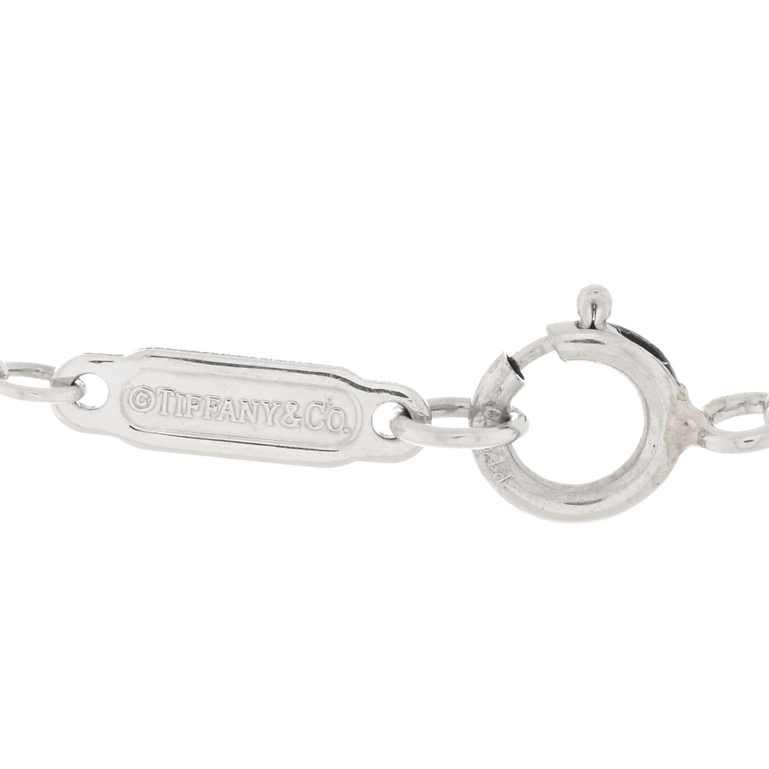 Tiffany Platinum Diamond Horseshoe Pendant Necklace 3 of 4
