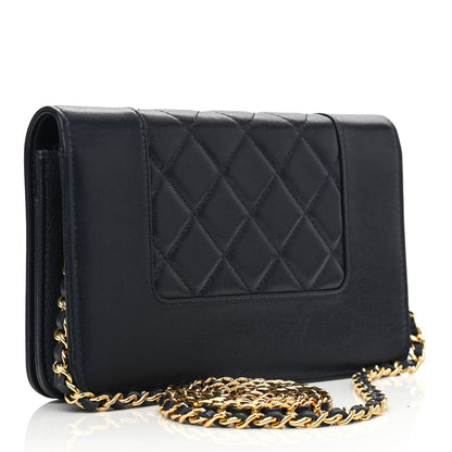 Chanel Sheepskin Quilted Mademoiselle Vintage Wallet On Chain WOC Navy 3 of 13