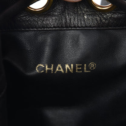 Chanel Velvet CC Drawstring Bucket Bag Black 7 of 9