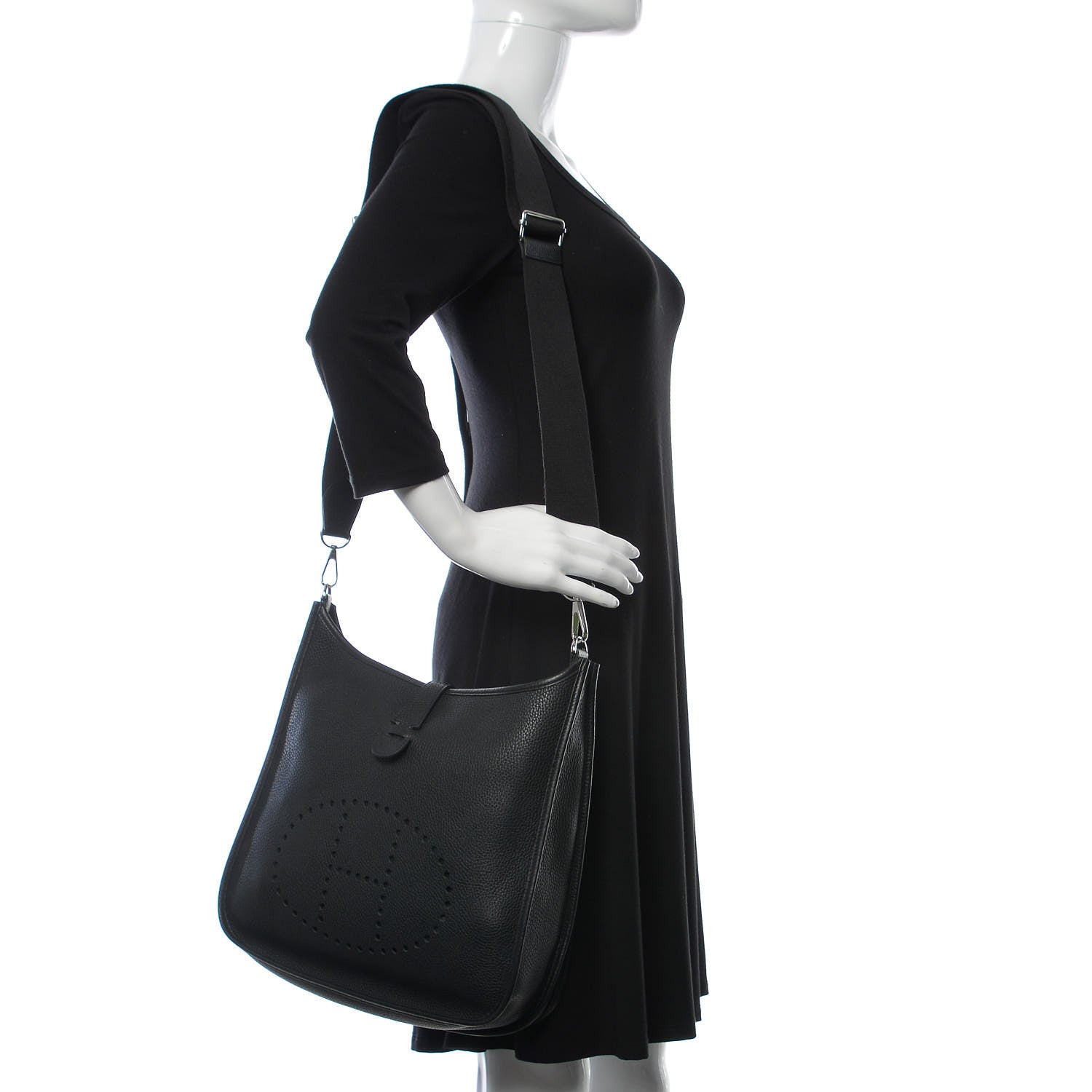Hermes Taurillon Clemence Evelyne III GM Black 2 of 11