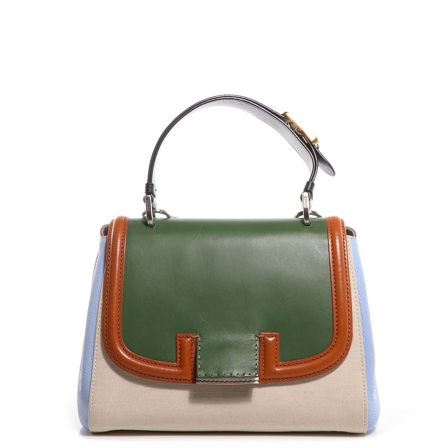 Leather Silvana Bag Green Orange Blue