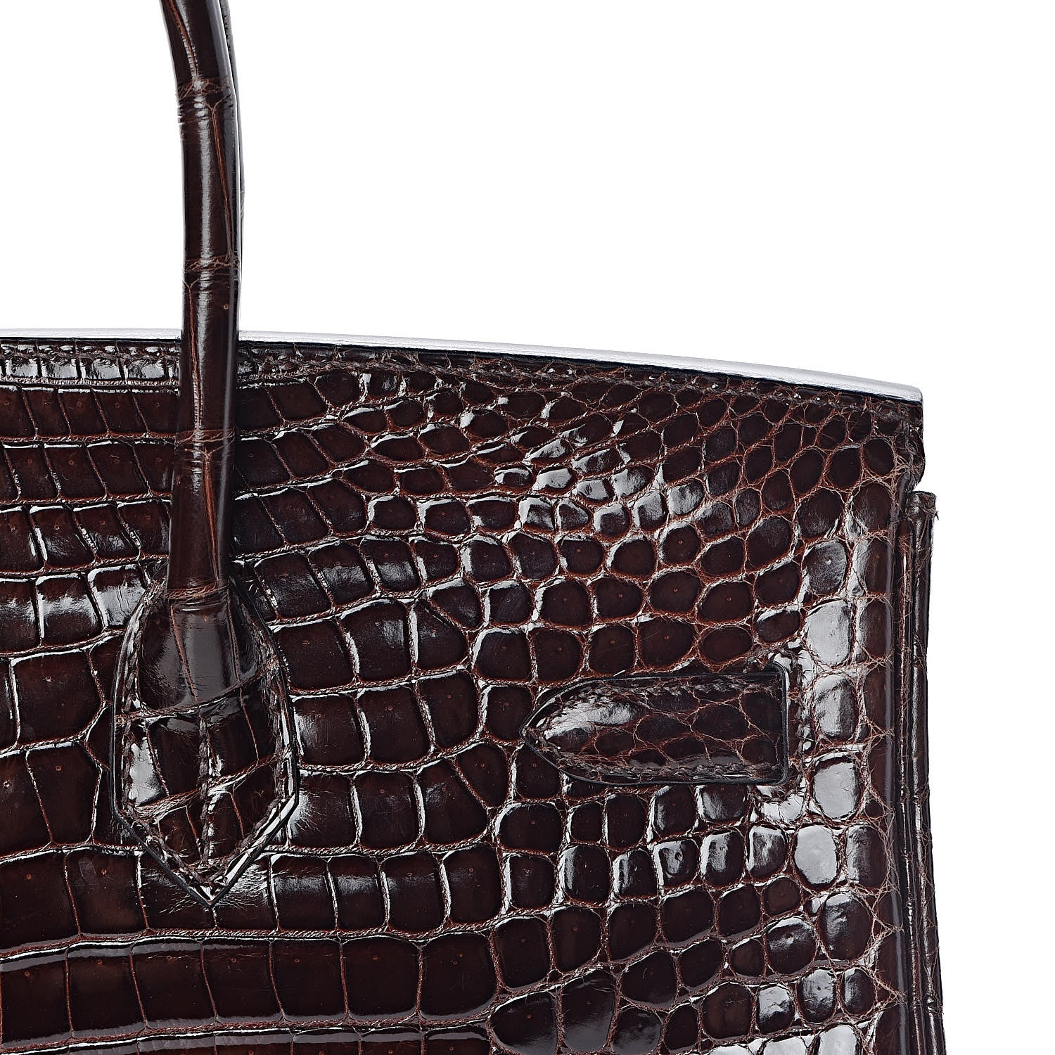 Hermes Shiny Porosus Crocodile Birkin 35 Cocoan 24 of 31