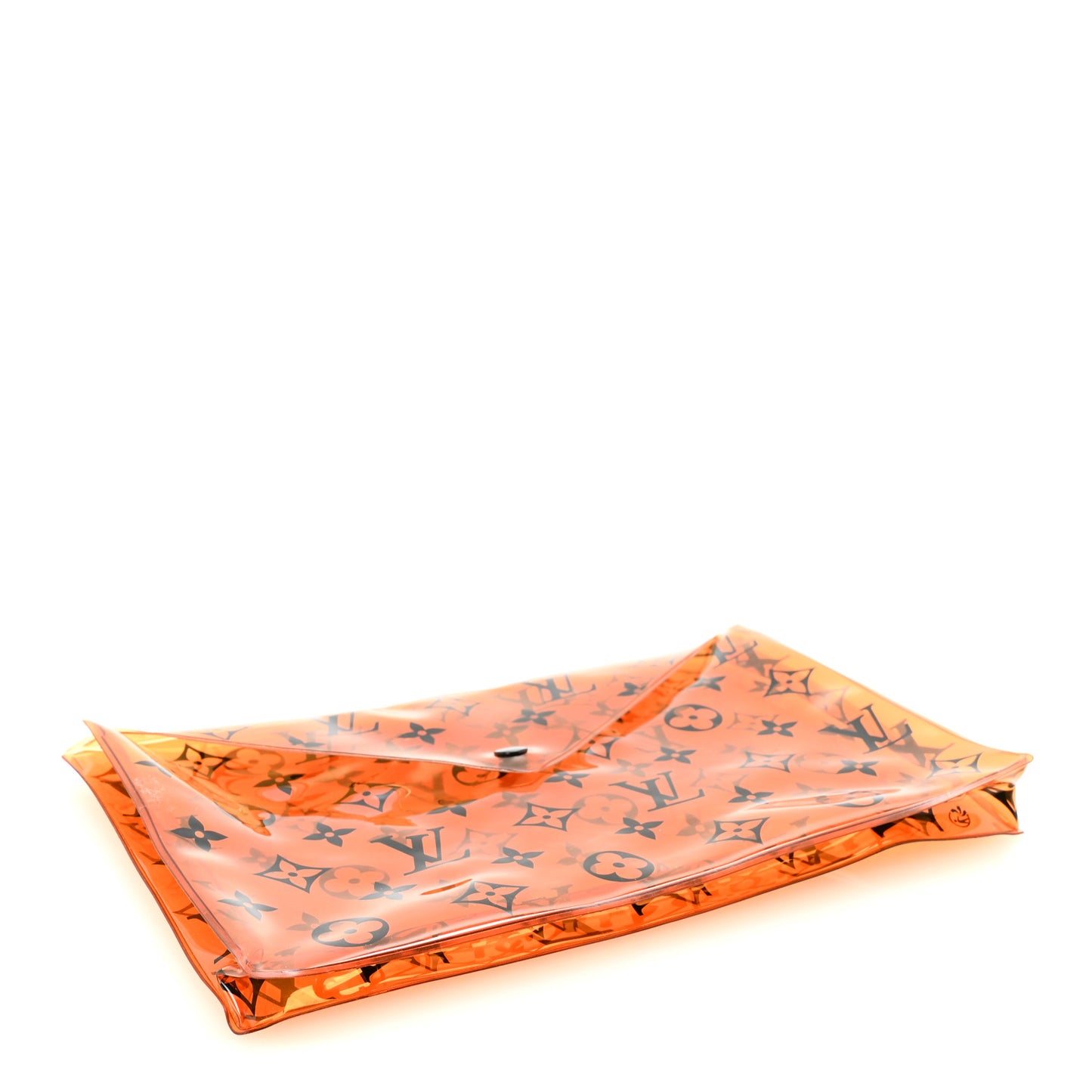 PVC Monogram Printed Envelope Pouch Orange