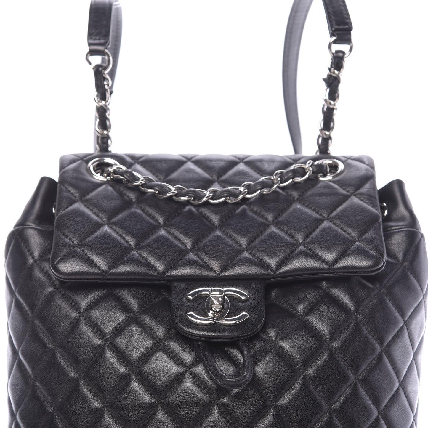 Lambskin Quilted Small Urban Spirit Backpack Black