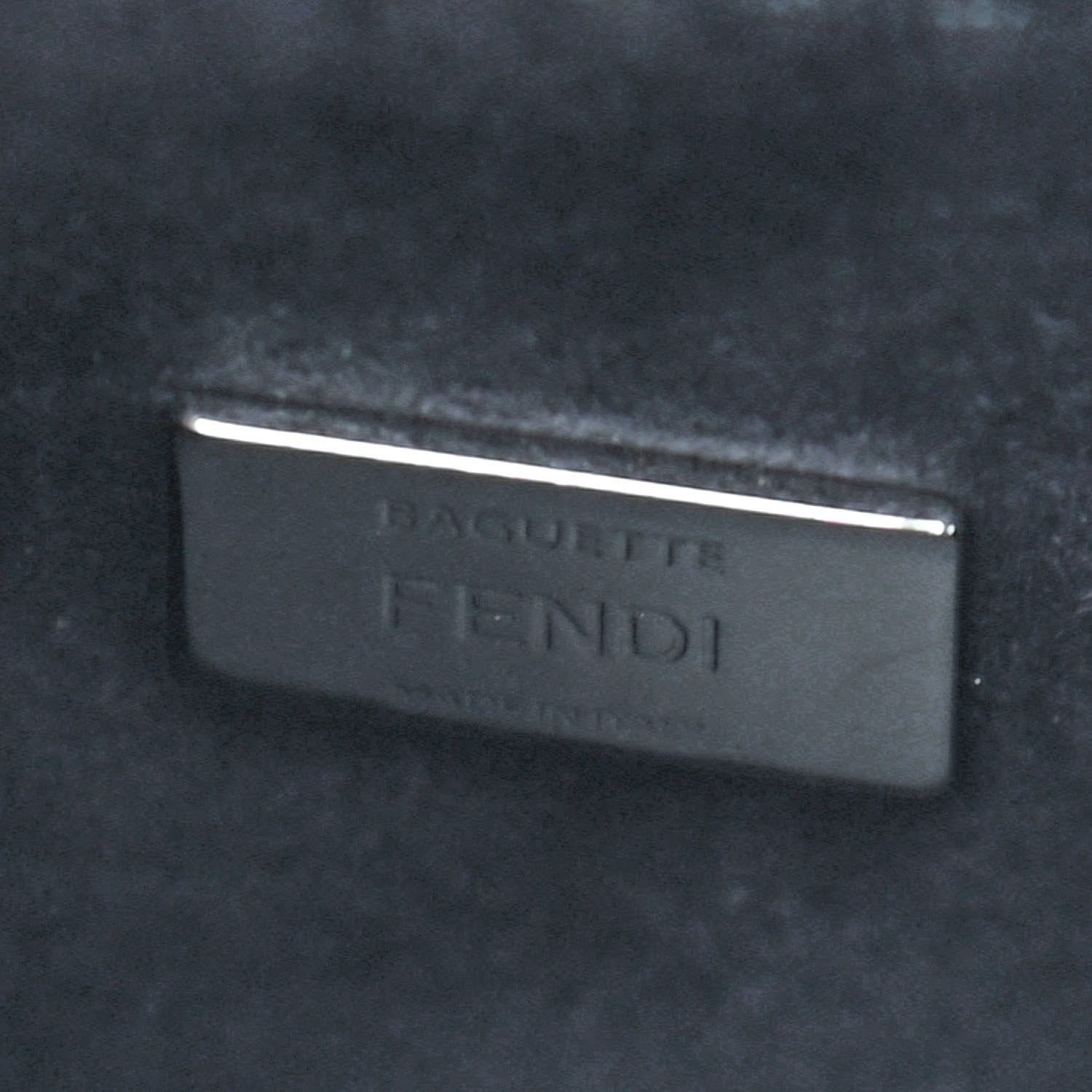 Fendi Vitello Dolce F is Fendi FF Embossed Micro Double Baguette Tobacco Black 6 of 9