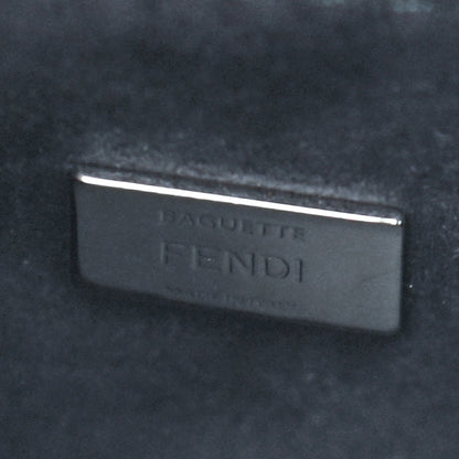 Fendi Vitello Dolce F is Fendi FF Embossed Micro Double Baguette Tobacco Black 6 of 9