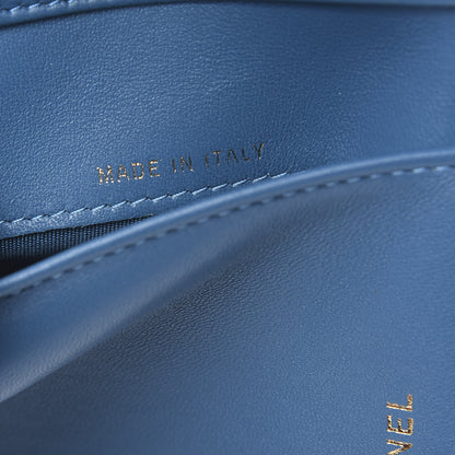 Chanel Lambskin Quilted Compact Boy Wallet Blue 6 of 8
