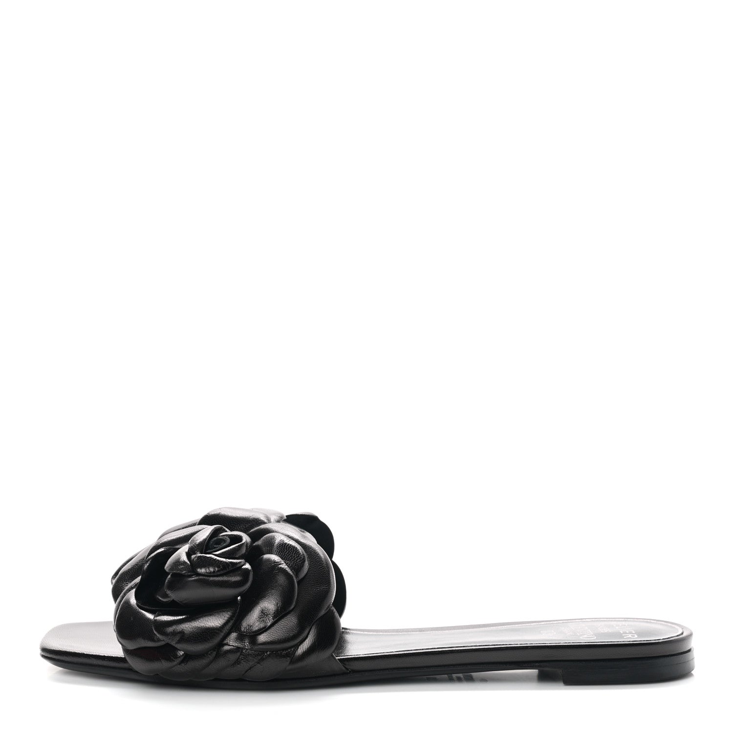 Valentino Garavani Nappa Atelier 03 Rose Edition Slide Sandals 38 Black 1 of 10