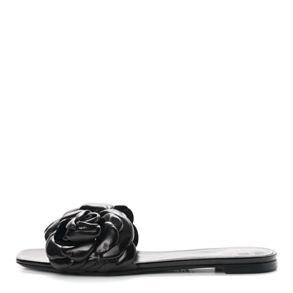 Valentino Garavani Nappa Atelier 03 Rose Edition Slide Sandals 38 Black 1 of 10