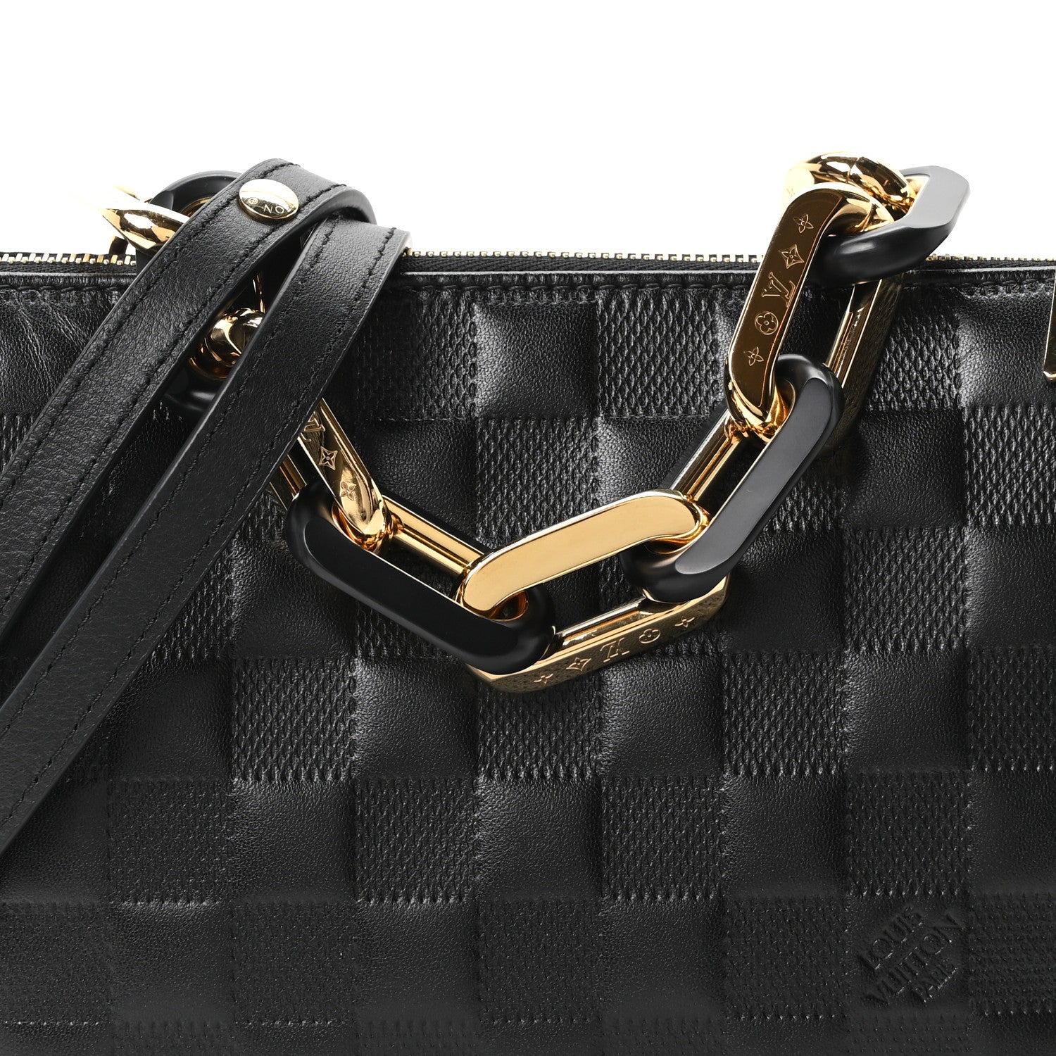 Louis Vuitton Satin Sequin Embroidered Damier Coussin BB Black 7 of 9