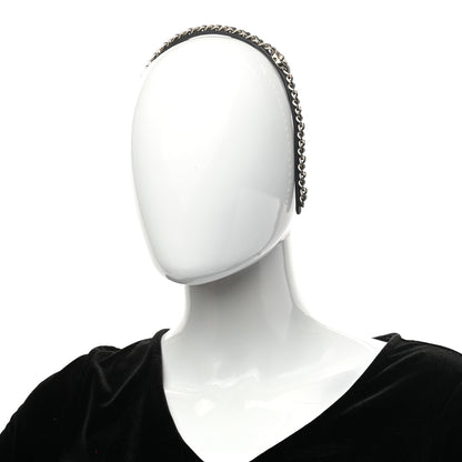 Chanel Metal Lambskin CC Turnlock Chain Headband Gold Black 2 of 4