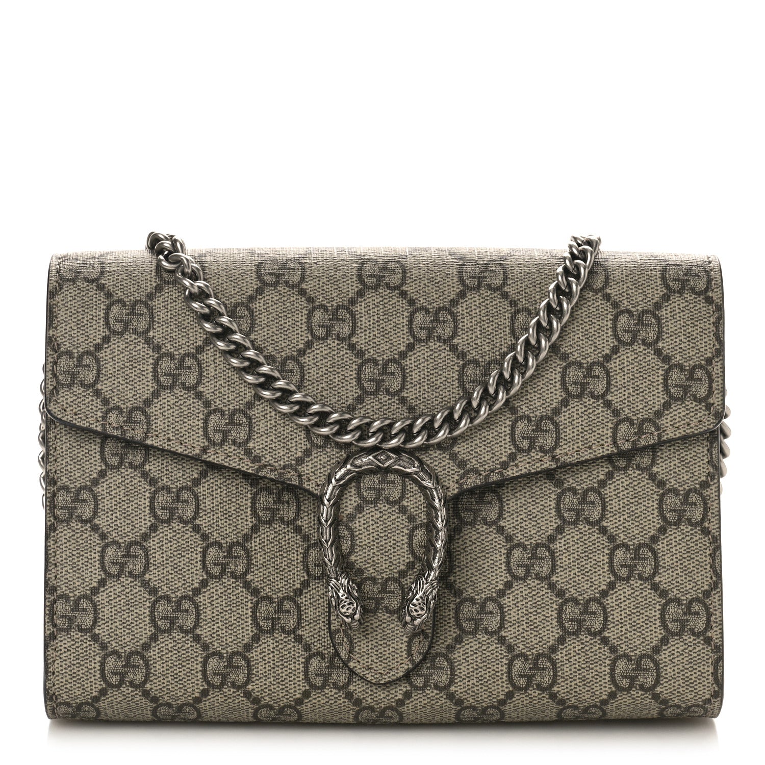 Gucci GG Supreme Monogram Mini Dionysus Chain Wallet Beige Black 1 of 9