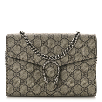 Gucci GG Supreme Monogram Mini Dionysus Chain Wallet Beige Black 1 of 9