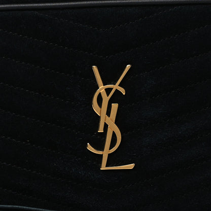 Saint Laurent Suede Matelasse Monogram Mini Lou Camera Bag Black 9 of 11
