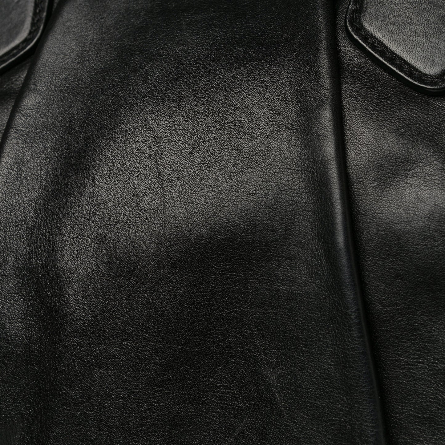 Soft Calf Pleated Tote Black