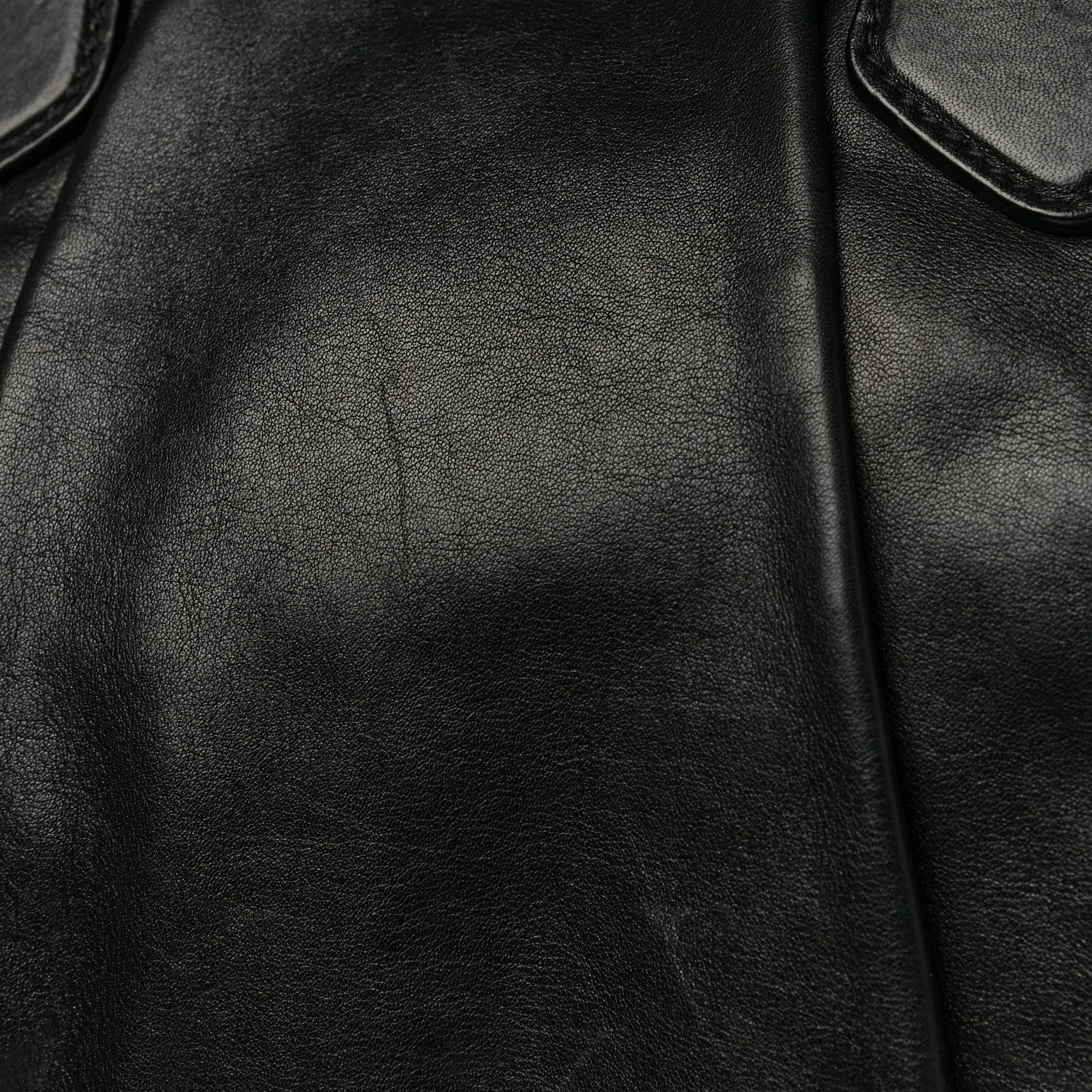 Prada Soft Calf Pleated Tote Black 17 of 21