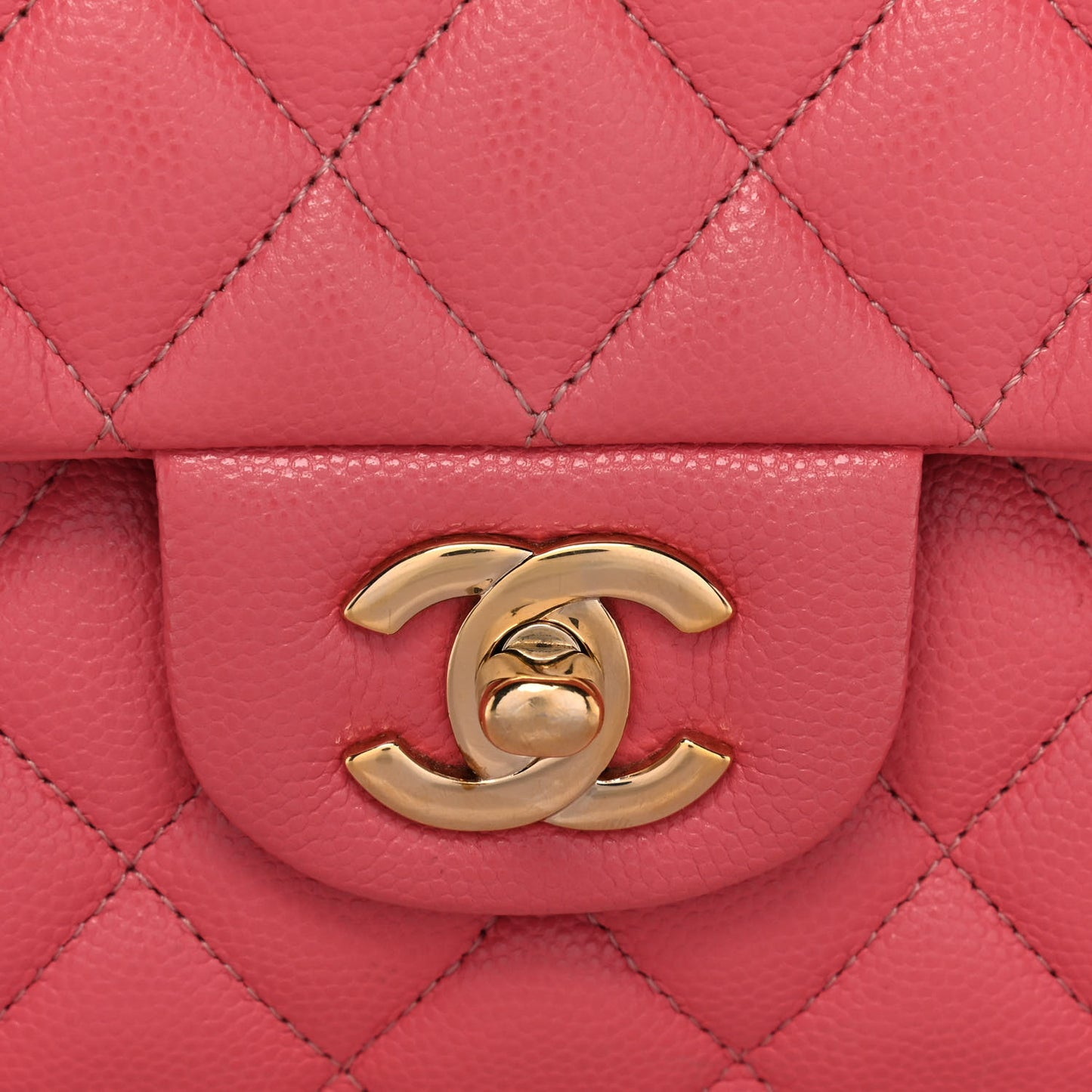 Caviar Quilted Medium Double Flap Pink